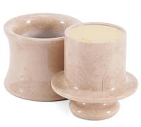 Beurrier en marbre avec couvercle pour comptoir, beurrier français noir de 4 pouces avec eau pour support de rangement de cuisine, beurrier en pierre pour beurre mou à tartiner (Verona, One Size)