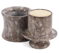 Beurrier en marbre avec couvercle pour comptoir, beurrier français noir de 4 pouces avec eau pour support de rangement de cuisine, beurrier en pierre pour beurre mou à tartiner (Oceanic, One Size)