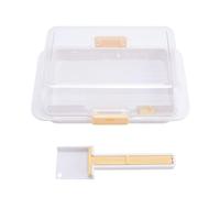 Beurrier en plastique avec couvercle, support de comptoir pour beurre, récipient pour fromage à la crème, récipient à beurre pour comptoir, plateau à beurre réutilisable avec