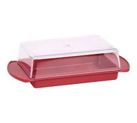 Beurrier en plastique - rouge rubis et transparent