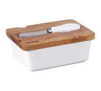 BEURRIER EN PORCELAINE BLANCHE KLAUSBERG KB-7785 AVEC COUTEAU