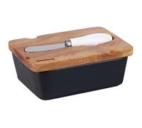 BEURRIER EN PORCELAINE NOIRE KLAUSBERG KB-7784 AVEC COUTEAU