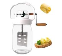 Beurrier en verre à manivelle avec poignée en bois et engrenages en acier inoxydable pour beurre et pâtisserie faits maison