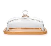 Beurrier en verre avec couvercle, plat à fromage en forme de dôme transparent avec poignée, grand récipient à beurre avec couvercle pour table, comptoir de cuisine, réfrigérateur