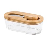 Beurrier En Verre - Récipient De Conservation De 300 Ml, Pot À Fromage Avec Couvercle, Boîte De Rangement De Cuisine, Joint Hermétique Et Grattoir Pratique | Récipient En Verre Pour Légumes De Voyage