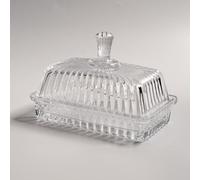 Beurrier en verre transparent avec couvercle, plateau couvert pour bâtonnets de beurre, récipient de rangement en verre cristal pour réfrigérateur, comptoir de cuisine