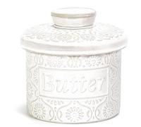 Beurrier français en céramique de 200 g, avec joint d'étanchéité for un beurre toujours moelleux, sans danger for le comptoir(Blauw)
