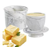 Beurrier Français | Pot À Beurre En Céramique Avec Couvercle - Rangement pour Repas Familial Pique-Nique Dîner Fêtes Brunch Table Cuisine