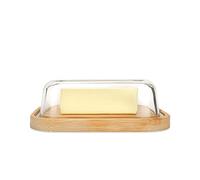 Beurrier Greenable ® - Boîte fabriquée avec des matériaux durables en verre avec couvercle en bambou - 100% sans BPA - Butter Dish - Pour 250 g de beurre - Pratique et durable