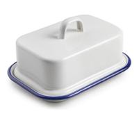 Beurrier - IBILI - Blanca - Acier émaillé vitrifié - 17x12cm - Blanc et bleu
