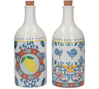 KitchenCraft World of Flavours - Lot de 2 Bouteilles pour Huile et Vinaigre, Céramique, Multicolore, 500ml