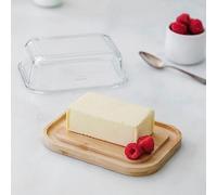 Beurrier Lacor - support en bambou, couvercle en verre pour la conservation du beurre