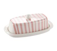 Beurrier mignon, beurriers en céramique rayés peints à la main avec couvercle pour le style de cuisine 1