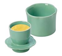 Beurrier pour comptoir avec ligne d'eau, beurre français bleu pour comptoir, beurrier avec couvercle
