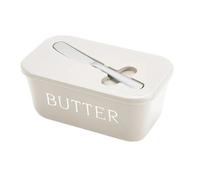 Beurrier Récipient à beurre en PP, boîte de rangement scellée for restaurant, plat fromage avec couteau, trancheuse , vaisselle(White)