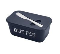 Beurrier Récipient à beurre en PP, boîte de rangement scellée for restaurant, plat fromage avec couteau, trancheuse , vaisselle(Blue)