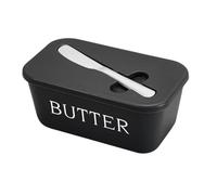 Beurrier Récipient à beurre en PP, boîte de rangement scellée for restaurant, plat fromage avec couteau, trancheuse , vaisselle(Black)