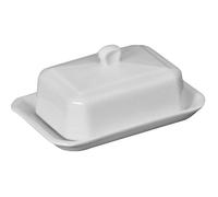 Beurrier rectangulaire 250g - porcelaine - blanc