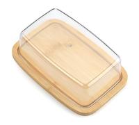 Beurrier rectangulaire en bambou avec couvercle hermétique pour comptoir et réfrigérateur
