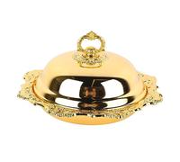 Beurrier Rond avec Couvercle Assiette de Service à Beurre Vintage Boîte de Rangement de Fromage au Beurre Doré Récipient à Beurre pour Comptoir de Réfrigérateur Fête de Mariage