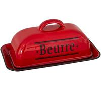 Créations - Beurrier en métal émaillé Brasserie bistrot rouge