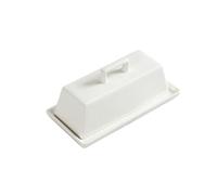 Beurrier simple en céramique avec couvercle rectangulaire - Blanc brillant