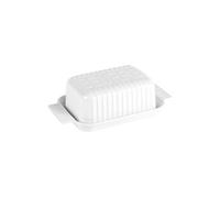 Beurrier strié en porcelaine 21x12 cm - Table Passion - Blanc - Porcelaine Blanc