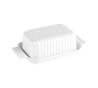 Beurrier strié en porcelaine 21x12 cm Table passion