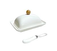 Beurrière Organisateur de fromage avec couvercle beurrier Cuisine | Cuisine polyvalente(Blanc)