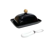 Beurrière Organisateur de fromage avec couvercle beurrier Cuisine | Cuisine polyvalente(Noir)