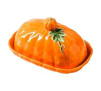 Beurriers, beurrier en céramique avec couvercle, joli plat de citrouille, Orange