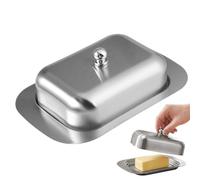 Beurriers en Acier Inoxydable avec Couvercle,18x12.4 x4.5cm, Beurrier Inox | Butter Dish Inoxydable, Facile à Nettoyer, Protège le Beurre et Limite Les Transferts d'odeurs, Beurrier Hygiénique Inox