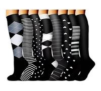 beusilay 8 Paires Bas de Contention Femme Homme Chaussettes de Contention (15-20 mmHg) Chaussettes de Compression pour Sport fitness Infirmiere course cyclisme Vols randonnée voyages