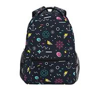 BEUSS Bateau De Mer Noire Chose Art Cartable Sac à Dos Ecole étudiant Scolaire d'ordinateur pour Voyage Ados Filles Garçons Enfant