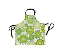 BEUSS Fruit Orange Kiwi Dessin Animé Tablier Peinture de Cuisine Tabliers de Bavette pour Serveuse La Cuisson Des Hommes Enfant en Avec Sangle Réglable pour Le Cou et 2 Poches
