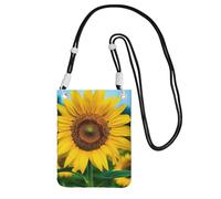 Beutiful Sac à bandoulière tournesol pour femme et homme - Mini sac à main étanche pour téléphone portable - Petit sac à bandoulière avec sangle réglable - Pochette de voyage pour téléphone portable