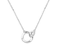 Beutirer Collier Femme Argent, Plaqué Platine Double Cercles Pendentif Collier, 5A Zircone Personnalisé Collier, Anniversaire Mariage Fête des Mères Cadeau pour Maman Épouse Fille Meilleure Amie Soeur