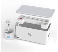 BEVA Boite Multiprise Cachée avec Cable 4M, Blanc | 1050J Multiprise Parafoudre et Surtension, Boite Rangement Cable Multiprise, 6 Prise Multiple USB avec 3 USB 1 USB-C(15W)