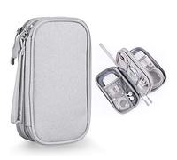 Bevegekos Electronics Accessories Organizer Pouch Bag, Designed for Power Adapter/Charger/Cables/Mouse, for Travel (Light Grey)