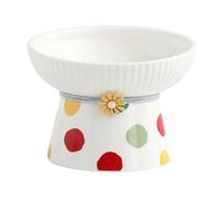 Bevelled Pet Bowl | Cat Food Bowl | Elevated Food Bowl | Kitten Feeding Bowl | Non-Slip Cat Dish | 330ml Ceramic Water Bowl Cats Small Dogs Feeding Dish for Small Dog Fat Faced Cat Kitten