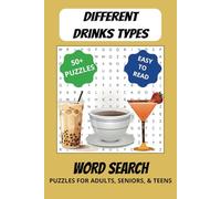 Beverage Word Search Puzzles for Adults: Word Searches with Easy to Read Print about Beverages, and All about Drinks | 6x9 inches, 110 pages | 50+ Puzzles ... Gift for Bartenders, Friends, and Family