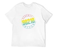 Beverly Hills 90210 Color Blend Heather Men's T-Shirt Unisex White Cotton Print Tee Shirts XL