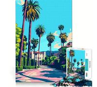 Beverly Hills - Puzzle de 1000 pièces - Jeu d'articulation précis - Jouet cognitif - Jeu de loisirs - 38 x 52 cm