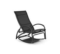 Beverly Wood Chaise longue de jardin à bascule - Transat Bain de soleil pliable - aluminium noir