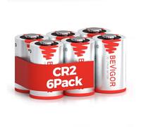 BEVIGOR Batterie Lithium CR2, 900mAh 3V Haute Puissance Longue Durée Batterie Lithium CR2 pour Caméras, Télémètres De Golf, Lampes De Poche Et Autres Appareils, Pack De 6, Non-Rechargeable