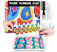 BEVISTY Peinture à marbrer à l'eau pour enfants - Kit de bricolage pour enfants à partir de 6 ans, cadeau fille garçon de 6, 7, 8, 9, 10, 11, 12 ans, jeux à partir de 5 ans (10 couleurs)