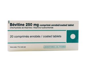 Bévitine 250mg Chlorhydrate De Thiamine 20 Comprimés Enrobés