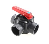 BEVO Raccord de robinet cylindrique en PVC à 3 disques D50/d63, robinet à boisseau sphérique en PVC à 3 voies