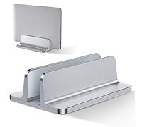 Bewahly Support Ordinateur Portable Vertical, Support PC Portable en Aluminium Réglable Bureau Laptop Stand pour MacBook Pro/Air, iPad, Surface, HP, Lenovo, Tablette et Autre Laptops - Argenté