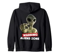 Beware of Aliens Warning Area 51 Illustration Graphic Sweat à Capuche